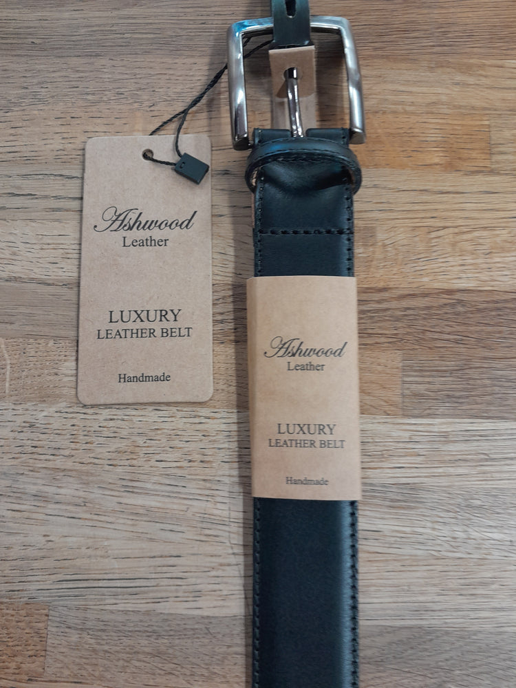 Ashwood Black Mens Leather Belt MB-102