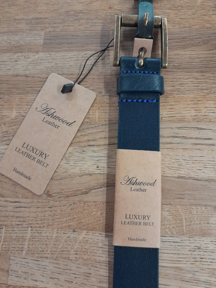 Ashwood Navy Mens Leather Belt MB-109