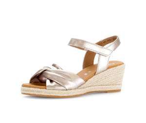 
                  
                    Light Gold Wedge Sandal
                  
                