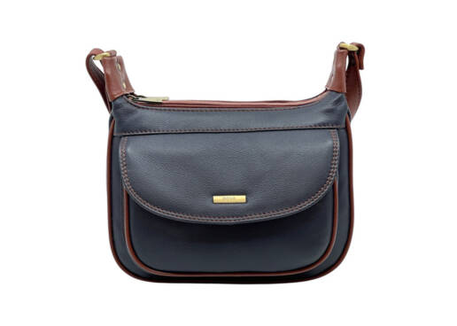 Nova Leather Handbag Black & Tan 8112
