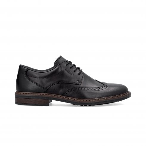 Rieker Black Brogue Lace Shoe